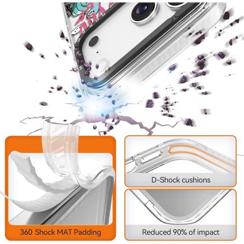 Rosarnnah for iPhone 17 Pro Case Cute - Durable Shockproof 6.6 ft Drop Impact Phone Case - Funny Space Kitty Cat Design (6.3) Clear