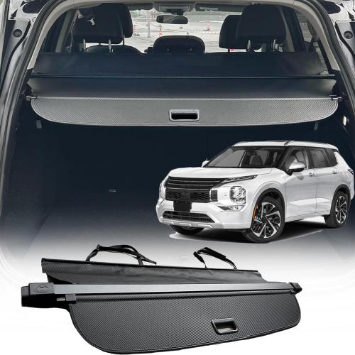 Cargo Cover for 2023-2025 Mitsubishi Outlander Accessories (Additional Cover),Carbon Fiber Look Retractable Trunk Cover for Mitsubishi Outlander Accessories Security Shield Shade Privacy