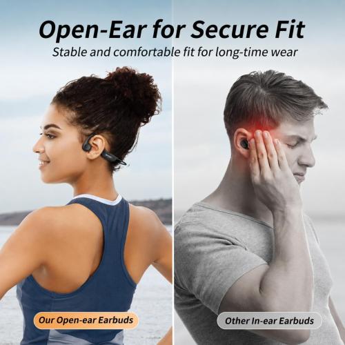 CXK Bone Conduction Headphones Bluetooth 6.0 Open Ear Headphones with Mic, Premium Loud Sound 10-Hour Playtime Bluetooth Headphones, IPX6 Waterproof Sports Headset for Running, Cycling, Walking