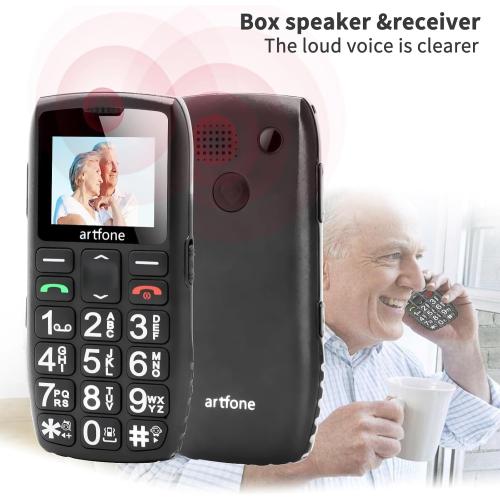 4G Big Button Cell Phone for Seniors丨VoLTE Unlocked Phones with SOS Button丨Hands-free丨Talking Numbers丨Charging Station丨Easy-to-Use Dumb Phone丨Large Font丨Speed Dial丨Bluetooth丨FM丨1800mAh - Black