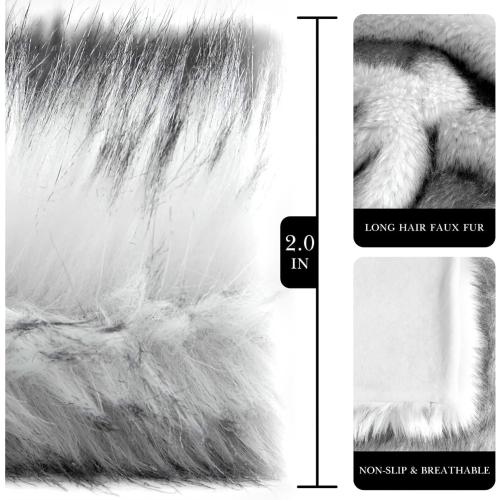 Hyde Lane Ultra Long Pile Faux Fur Throw Blanket, Luxury Fluffy with Black Tipped Blankets for Home Decor, Fuzzy Plush Animal Wolf Color Throws As a for Women, Direwolf, 60x80