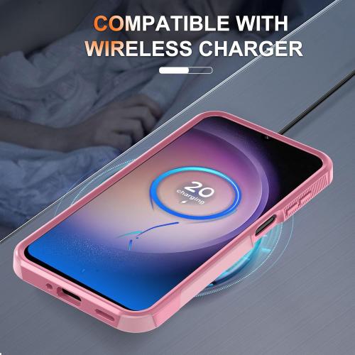 RMOCR Case for Samsung Galaxy A16 5G, Full Body Heavy Duty Rugged Shockproof Protective Phone Cover with Lanyard Strap, Tempered Glass Screen Protector and Camera Lens Cover, Cute Pink