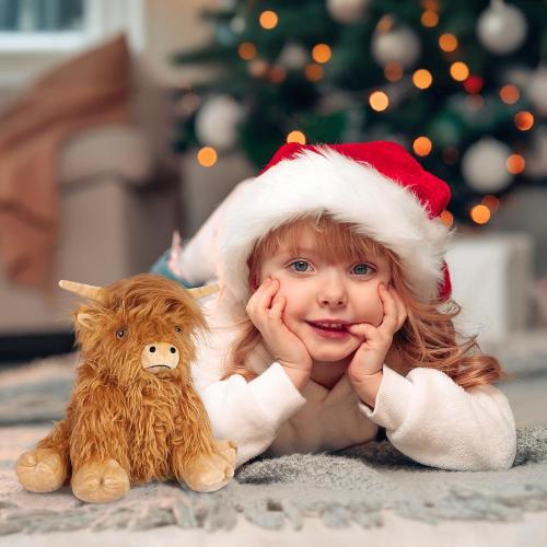 Heatable & Coolable Highland Cow Stuffed Animals Plushie, Microwavable Heating Pad for Soothing & Relaxation, Lavender Scented Cattle Plush Toys for Stress Relief, Stuffed Cow Gifts