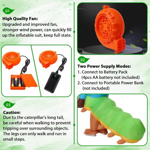 Inflatable Costume For Adults,Inflatable Caterpillar Riding Costume,Halloween Blow up Costume for Women Men Cosplay Parties