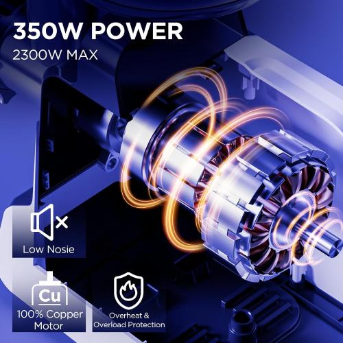 Electric Meat Grinder, 2300W Max, Heavy Duty Sausage Stuffer with 2 Blades, 3 Grinding Plates, Sausage Tube & Kubbe Kit, Home Kitchen Meat Mincer with Handle (Black/white )***