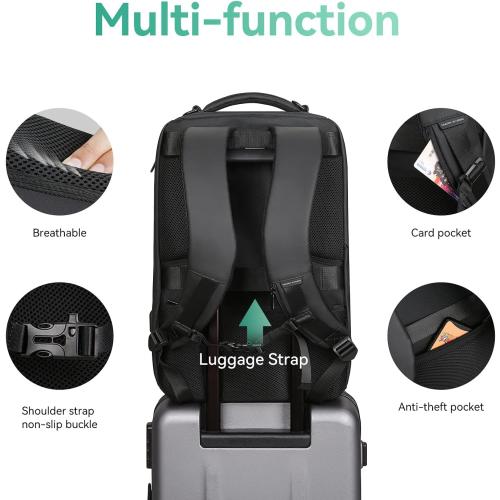 MARK RYDEN Business Backpack for Men, Waterproof High Tech Backpack with Sport Car Shape Design and USB Charging Port, Travel Laptop Backpack Fits 17.3 Inch Notebook (YKK-2 Pockets)