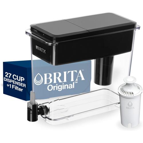 Brita UltraMax Large Water Dispenser With Standard Filter, BPA-Free, Reduces Copper, Cadmium and Mercury Impurities, Lasts 2 Months or 40 Gallons, Includes 1 Filter, Kitchen Accessories, Large 27-Cup