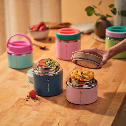 ThermoFlask Insulated Food Jar with Leakproof Lid (12 oz, Desert Bloom) - Stainless Steel Food Containers for Hot & Cold Meals, Lunch, Soup & Snacks