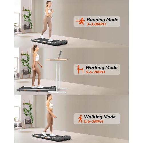 Walking Pad Treadmill, Under Desk Treadmill for Home and Office with Remote Control, Portable 2.5 HP Walking Jogging Running Machine in LED Display