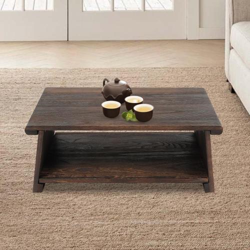 Folding Antique Altar Table,Wooden Floor Table for Spiritual Japanese Tea Table for Sitting on The Floor Meditation for Homes Offices Balconies Meditation Rooms