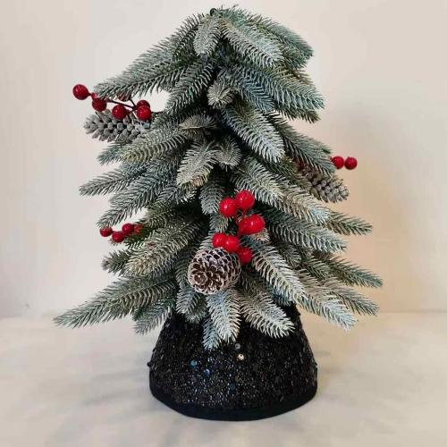 7.5 Inch Glittering Christmas Tree Collar, Sequin Rustic Mini Tree Skirt Base Cover for Small Tabletop Trees, Holiday Home Decor Gift, Black