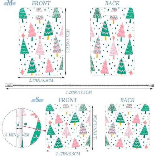 Christmas Tree Luggage Tags for Suitcase 2PCS Acrylic Suitcase Tags Identifiers Travel Bag Tags Backpack Handbag Baggage Labels