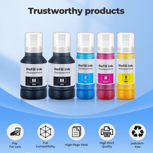 Compatible for EPT542 Ink Refill Bottles ET-5850 ET-5150 ET-5170 ET-16650