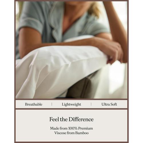 Cozy Earth King Pillowcases Set of 2 - Made of 100% Viscose from Bamboo, Ultra-Soft & Luxury, Woven from Naturally Breathable & Lightweight Fabric - White