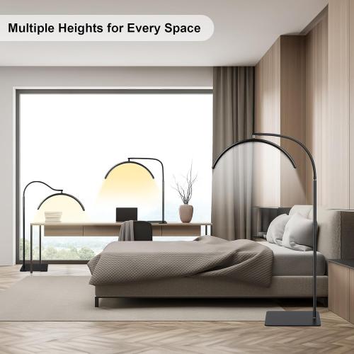 Half Moon LED Floor Light - Professional Shadow-Free Lamp for Lash Techs, Estheticians & Tattoo Artists | Dimmable for Eyelash Extensions, Nail Art, Home & Office
