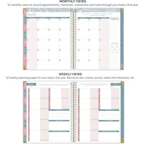 bloom daily planners New Pregnancy and Baby's First Year Calendar Planner & Keepsake Journal with Stickers - Hardcover Scrapbook Memory Book Organizer - (Undated) 8” x 10 - The Story of You