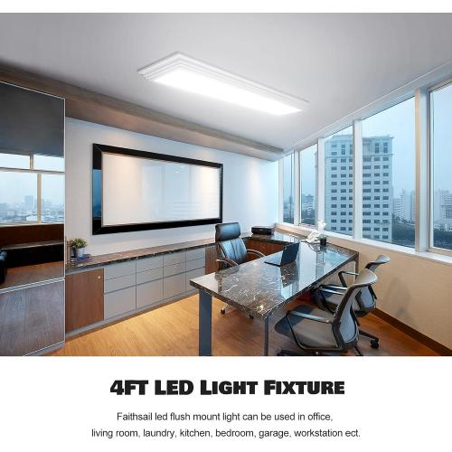 FAITHSAIL Dimmable 4FT LED Wraparound Light, Selectable 3 Color Temperature 3000K/4000K/5000K CCT 50W 5500LM 4 Foot Kitchen LED Light Fixture, Flush Mount 48 Inch Ceiling Lighting Fixture, 1 Pack