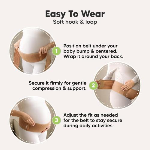 KeaBabies Maternity Belly Bands for Pregnant Women - Soft & Breathable Pregnancy Belly Support Band, Adjustable Maternity Belt for Back, Pelvic Support, Comfortable, Easy to Use (Classic Ivory, M/L)