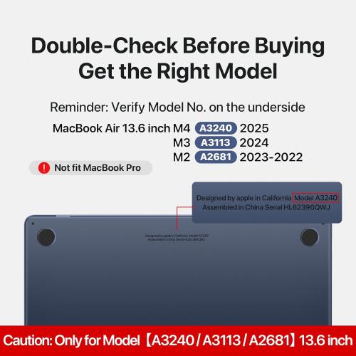 Matte Case for MacBook Air 13/13.6-inch (M4/M3/M2, 2022–2026 Models A3240 A3113 A2681), Lightweight | Scratch & Fingerprint Resistant | Closes Seamlessly | Ideal for Work, Travel & Study