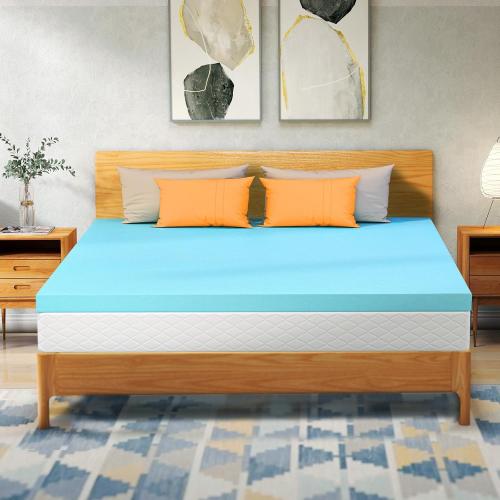 Color White VALUXE Queen Mattress Topper 3 Inch Cooling Gel Memory Foam, CertiPUR-US Certified Topper & Pad for Back Pain Relief, Soft Breathable Bedding with Pressure Relief