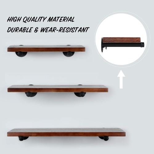 Industrial Pipe Shelf Brackets 10 PCS Wall Mount DIY Shelving Brackets 12 in Shelf Bracket Kitchen Floating Pipe, Included Accessories