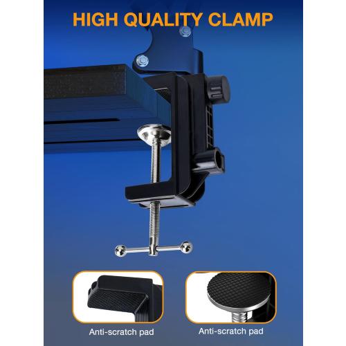 QuadCast Boom Arm, Mic Arm for Blue Yeti HyperX QuadCast SoloCast Fifine AM8 and Most Microphone, Mic Stand Desk with 3/8 to 5/8 Adapter by SUNMON
