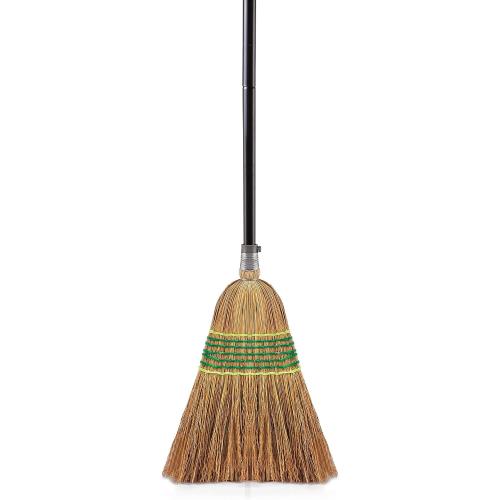 Yocada Heavy-Duty Corn Broom Commercial Indoor Outdoor Broom 59.8 inch Tall for Courtyard Garage Lobby Mall Market Floor Home Office Leaves Stone Dust Rubbish