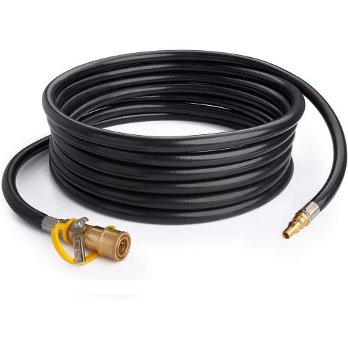 GASPRO 20ft RV Propane Quick Connect Hose - Low Pressure Extension Hose with 1/4 Disconnect Fittings - Ideal for Gas Grills, Griddles, Stoves, Fire Pits