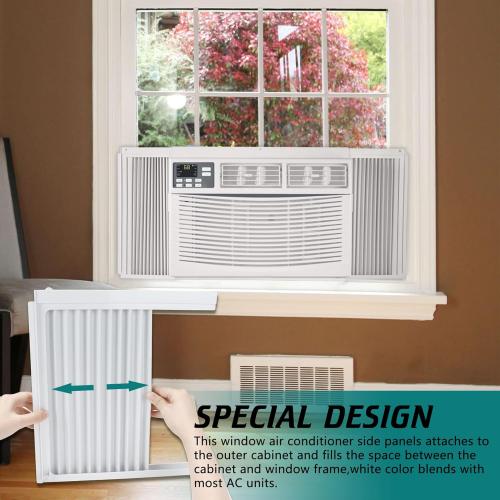 Window Air Conditioner Side Panels Curtain Kit with Frame,Window AC Insulation Side Panel for AC Units Parts Replacement Screen (5,000 BTU)