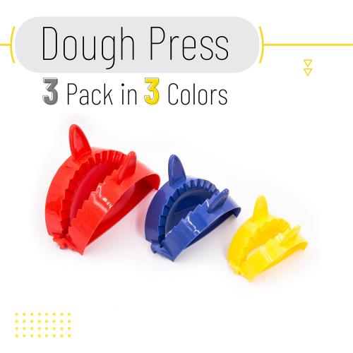 BTaT- Dough Press Set, 3 Pack, Dumpling, Empanada, Pastry and Turnover Press, Hand Pie Maker, Meat Pie Cutter