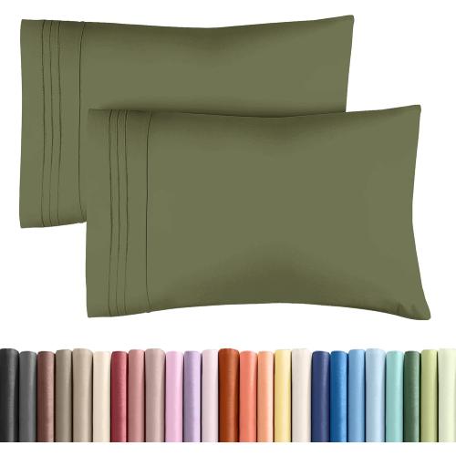 Queen Pillow Cases Set of 2 - Ultra Soft Hotel Quality Pillowcase Covers - Comfy, Cozy & Wrinkle Free - Shrink, Stain & Fade Resistant - Machine Washable Pillow Protectors - 2 Piece Set - Sage Green