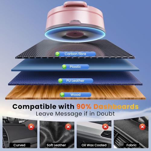 for MagSafe Magnetic Car Phone Holder [2025 Upgraded Strongest Magnet] Car Mount Suction Cell Stand for Dashboard Windshield Vent Compatible with iPhone 16/15/14/13/12/11 Android etc-Pink