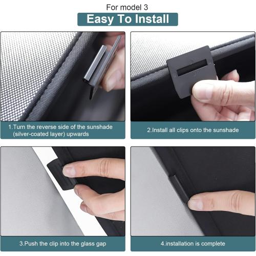 Roof Sunshades for Tesla Model 3, Upgraded Sunroof Shade Sunshade Roof Sun Shade for Tesla Model 3 Accessories 2017-2020 (Ice White)