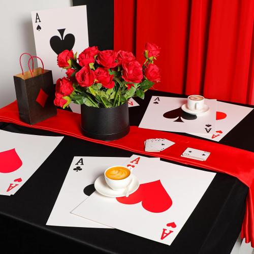 8 Pcs Jumbo Playing Cards 15.8 x 12.6 Inches Large Print Giant Thick Poker Card for Casino Theme Party Decorations Birthday Game Night Party Decor (A)