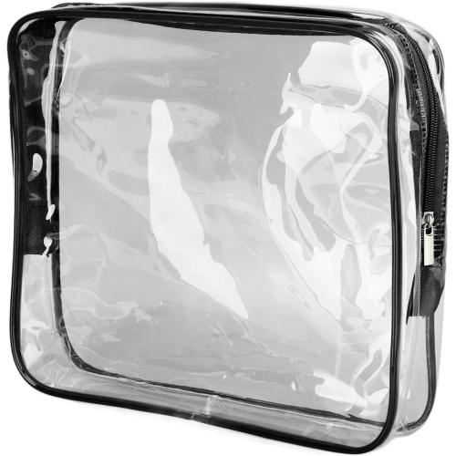 3 Pieces Clear Travel Bags, Waterproof Portable Transparent Cosmetic Makeup Bags Brown - Durable PVC Material, Easy to Clean, Multipurpose Storage for Travel and Fitness (Black)
