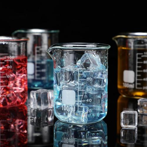 Tanlade 20 Pcs Glass Beaker, Heavy Duty Lab Beaker with Printed, High Borosilicate Class Measuring Cup Bulk Graduation for Laboratories Classrooms or Home (100ml)