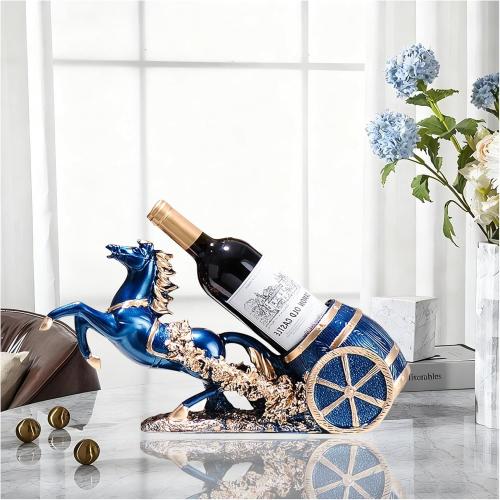 Horse Wine Bottle Holder,Decorative Wine Bottle Display—Resin Sculpture Wine Racks Figurines for Kitchen/Cellar/Bar Decor Organizer,Year of the Horse 2026 Gifts for Women/Men Housewarming