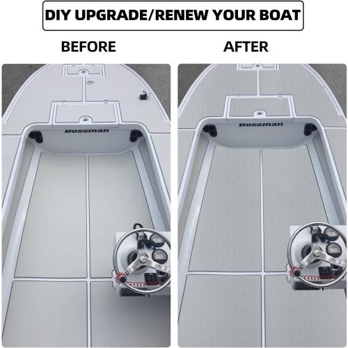 FOCEAN Boat Flooring EVA Foam Boat Decking Marine Flooring Brushed Texture Marine Mats for Jon Boats Bass Boat Kayak RV 94.5 x47.2/ 23.6/15.7