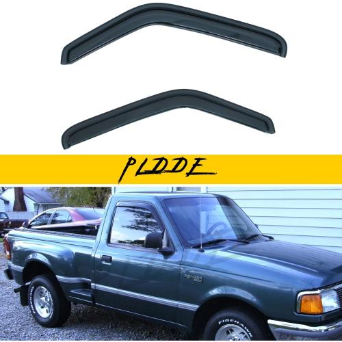 2 pcs in Channel Window Visors Compatible with 1993-2011 Ford Ranger 1994-2010 Mazda B2300/B2500/B3000/B4000 Regular & Extended Cab Front Doors Window Sun/Rain Guard 2-Door Dark Smoke