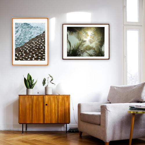 Recuerdos 18x24 Picture Frame, Natural Cherry Wood Poster Frame, Display Pictures 16x20 with Mat or 18 x 24 Without Mat for Horizontal or Vertical Wall Mounting, Large Home Decor Photo Frame