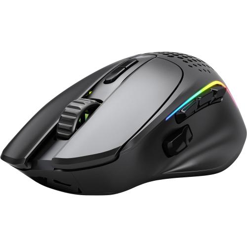 Glorious Gaming Model I 2 Wireless Gaming Mouse - Hybrid 2.4Ghz & Bluetooth, 75g Superlight, 9 Buttons (2 Swappable), RGB, PTFE Feet, MMO/MOBA/FPS, Long Battery Life, Side Thumb Rest - Black