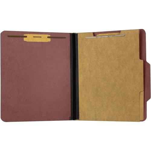 The File King Letter Size Carnelia Red File Folders with Prongs, 10 Pack, 8.5 x 11