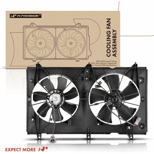 A-Premium Engine Radiator Cooling Fan Assembly Compatible with Select Honda Models - Accord 2003 2004 2005 2006 2007 - Replace# 19020PND003, 38611RAAA01