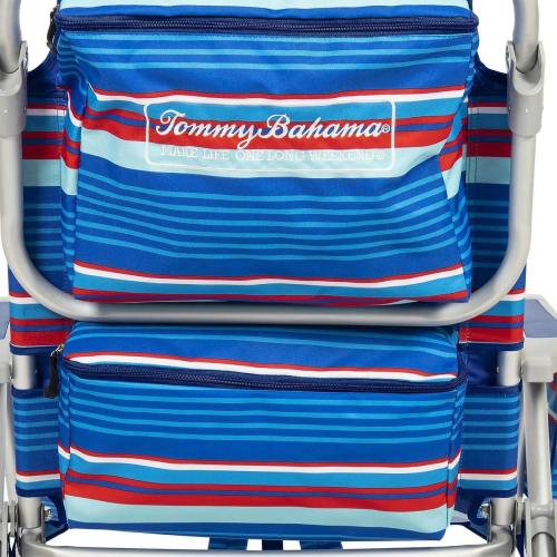 Tommy Bahama  Backpack Beach Chair 5 Position Chair, Including Lay Flat (Blue Stripes)