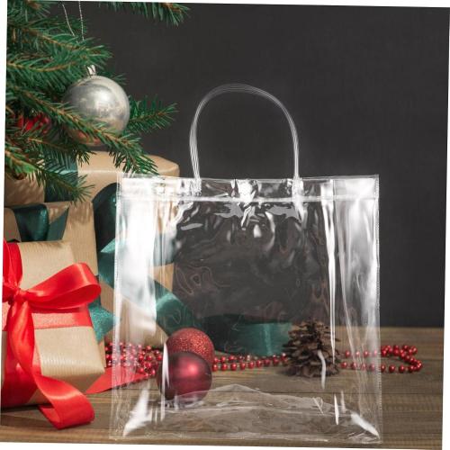 WATIIFUFU 10pcs Pvc Handheld Tote Bags for Weddings Parties and Grocery Shopping Portable Bags Ample Capacity and Elegant Design