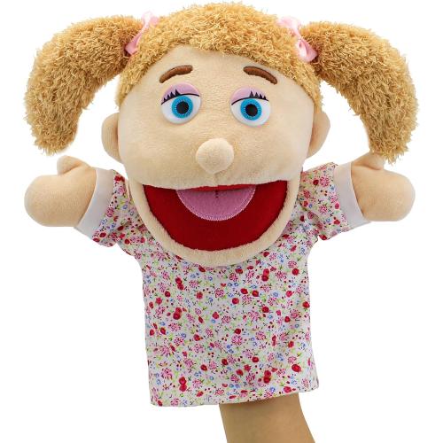 Family Hand Puppets,Puppets for Kids Role Paly Family Members 13.4 INCH Multi-Ethnic Puppets Plush Soft Hand Puppets Family Puppets Story Toys, Puppets for Girls Boys Finger Puppets Puppet Set Gifts