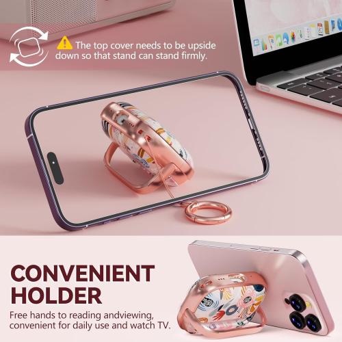 Inesore Pink for AirPods Pro 3 Case 2025 with Lock, for Women Girly Floral Cute Case Compatible with Apple Airpods Pro 3rd Generation Cover, with Phone Stand,Keychain & Cleaner Kit -Pink Flower