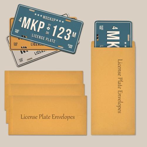 50 Pieces 13 * 6.5 Inches License Plate Envelopes Blank Self Seal Brown Kraft Envelopes Basics Catalog Mailing Envelopes for License Plate Invitation Cards Pictures Photos Documents (50)