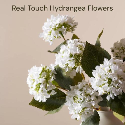 Small Faux Hydrangea Flowers 5 Stems (15 Heads) For Table Decor