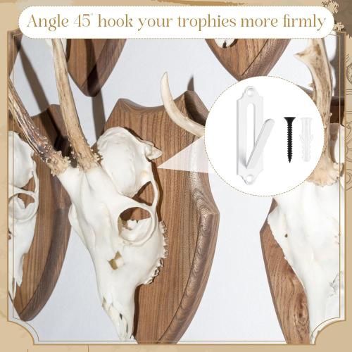European Mount Skull Hanger Metal - Euro Wall Mount Hooker for Deer, Antelope, and Small Game Animals, Complete with Screws, Ideal for Hunting Decor